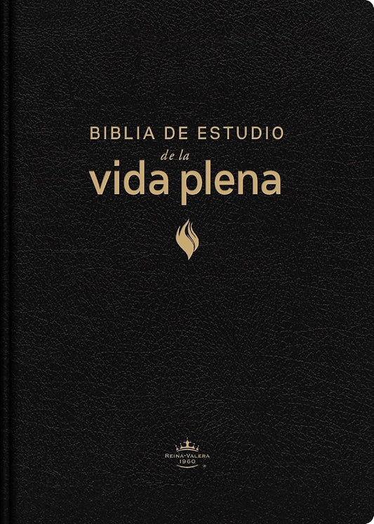 RVR60, Biblia de estudio de la vida plena, Edición clásica, Piel fabricada, Negro, Palabras de Jesús en rojo, Comfort Print (Spanish Edition) cover image