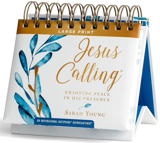 Jesus Calling: Enjoying Peace in His Presence Large Print (An Inspirational DaySpring DayBrightener) - Perpetual Calendar cover image