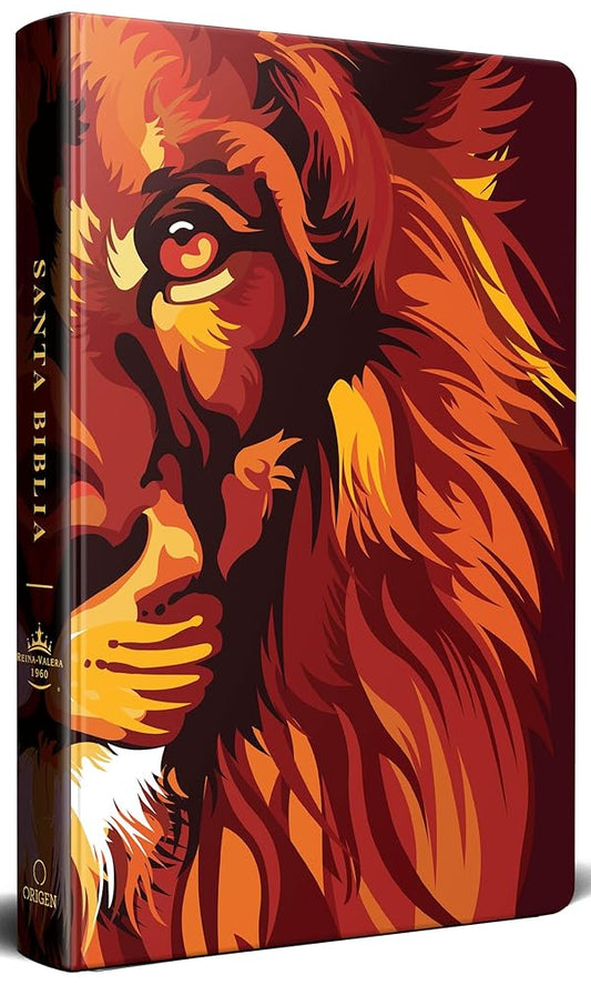Biblia RVR 1960 letra grande tamaño manual, TD León de Judá marrón (Edición cantos pintados) / Spanish Bible RVR 1960 Handy Size Large, Hardcover Lion of (Spanish Edition) cover image