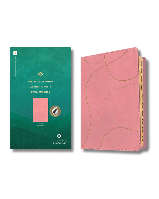 Biblia de Estudio Diario Vivir para jóvenes | NTV, Color Rosa, Piel con Índice (Filament)