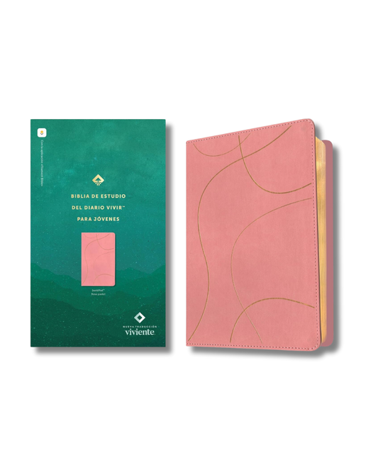 Biblia de Estudio Diario Vivir para jóvenes | NTV, Color rosa, Piel (Filament)