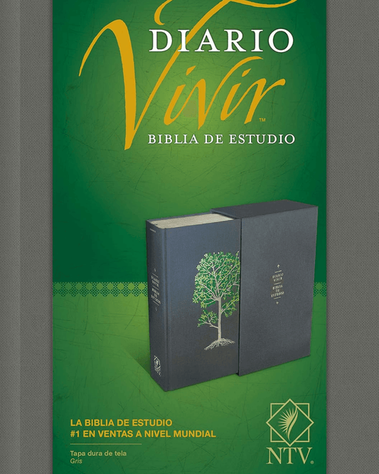 Biblia de Estudio del Diario Vivir | Tapa dura en tela, Color Gris, Índice