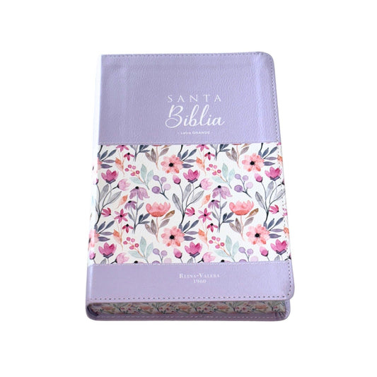 Biblia RVR60 - Letra Grande 12 | Lila Floral