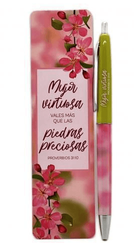 Bolígrafo con marcador de libro Mujer virtuosa