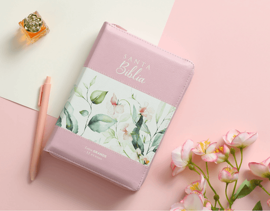 Biblia RVR60 Con indice letra 11 puntos Boho Rosa
