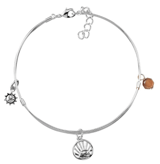 Pulsera Plateada | Esperanza y pendiente de Sol
