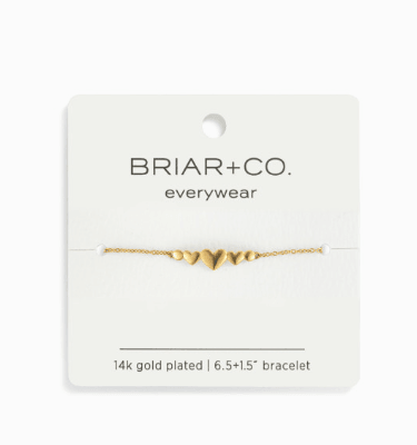 Pulsera Oro Multi Corazones 6.5in