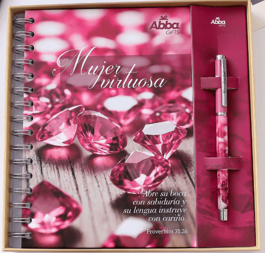 Set libreta y bolígrafo diamantes Mujer virtuosa