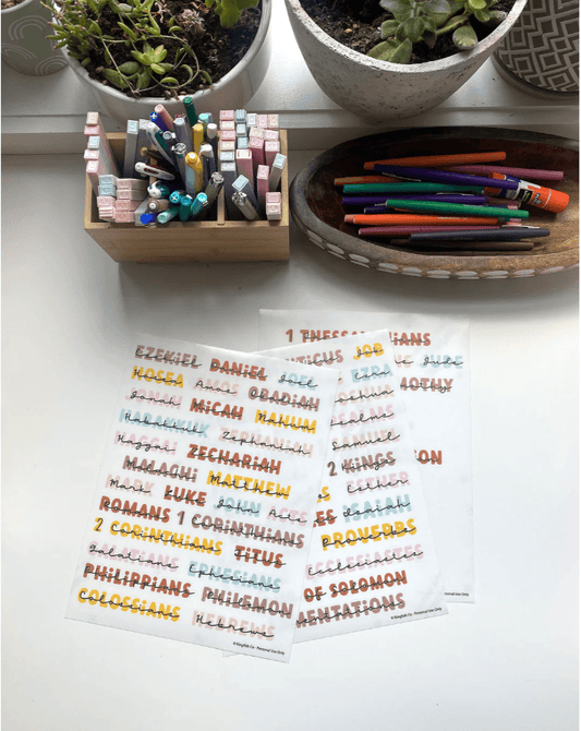 Books of the Bible Header Stickers - Boho Edition