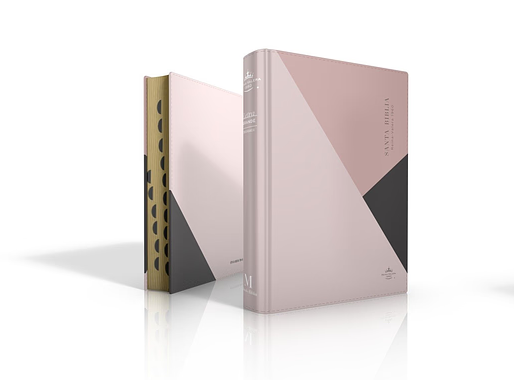 Biblia RVR 1960 Tricolor (Rosa, Crema y Marrón) | Letra grande 11 pts | Con Índice