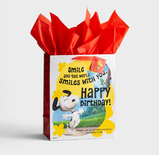 Peanuts® - Happy Birthday - Large Gift Bag with Tissue