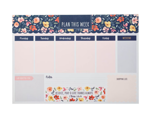 Give Thanks Always Undated Planner Pad - 1 Thessalonians 5:16-18