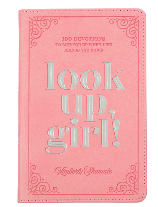 Look Up, Girl! Pink Faux Leather Devotional