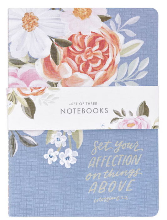 Affection Blue Floral Notebook Set - Colossians 3:2