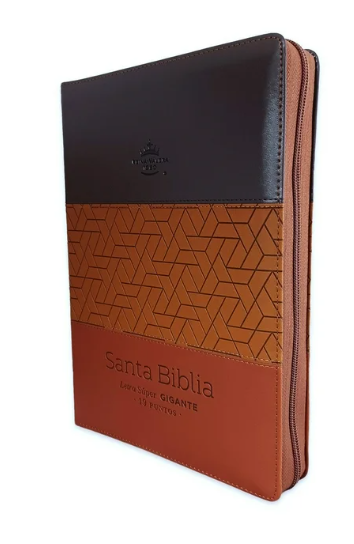 Biblia Letra Super Gigante 19 puntos con Cierre RV1960 imit piel duotono cafe