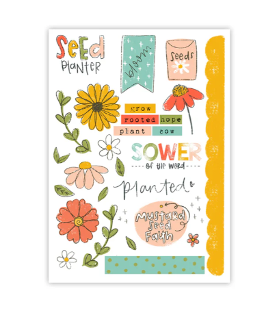 Seed Planter Sticker Sheet | Hoja de pegatinas para sembradoras de semillas