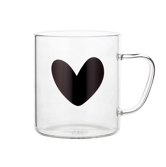 Glass Mug - Heart | Taza de cristal - Corazón