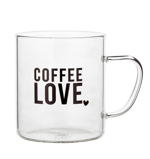 Glass Mug - Coffee Love | Taza de cristal - Coffee Love