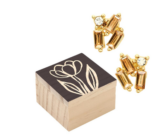 Treasure Box Earrings - Golden Shadow| Sombra dorada