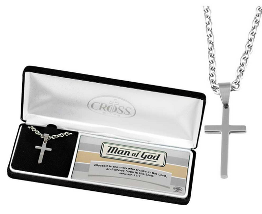 Man Of God Jeremiah 17:7 Cross Necklace |Hombre de Dios