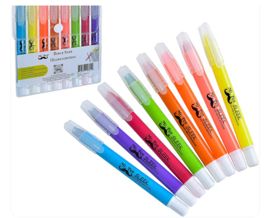 Resaltador de gel Mr. Pen, sin sangrado, para Biblia, colores surtidos, paquete de 8