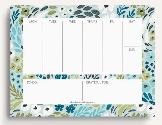 Waterfall Floral Weekly Planner Notepad | calendario de escritorio