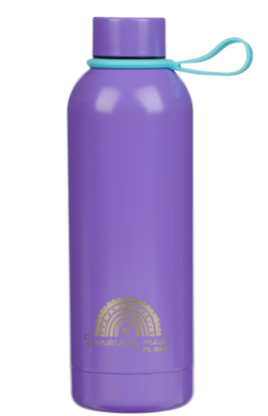 Botella de agua de acero inoxidable con pegatinas, de excelente calidad - Salmo 139:14 | Wonderfully Made