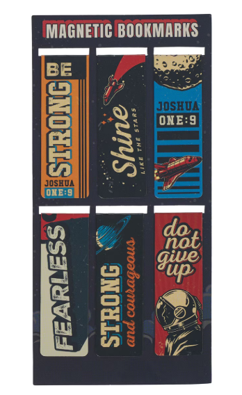 Set de Marcadores Magnéticos Be Strong Blue Space - Josué 1:9