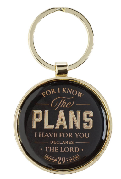 Llavero Plans | Plans Black Metal Keychain in Gift Tin - Jeremiah 29:11 | Plans