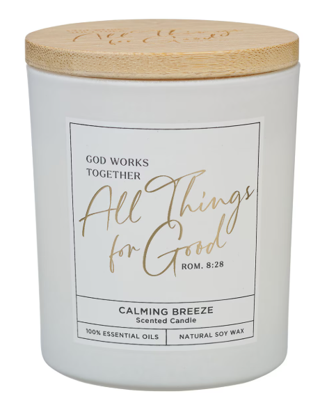 Vela aromática All Things For Good Romans 8:28 |Todas las cosas contribuyen a bien Romanos 8:28