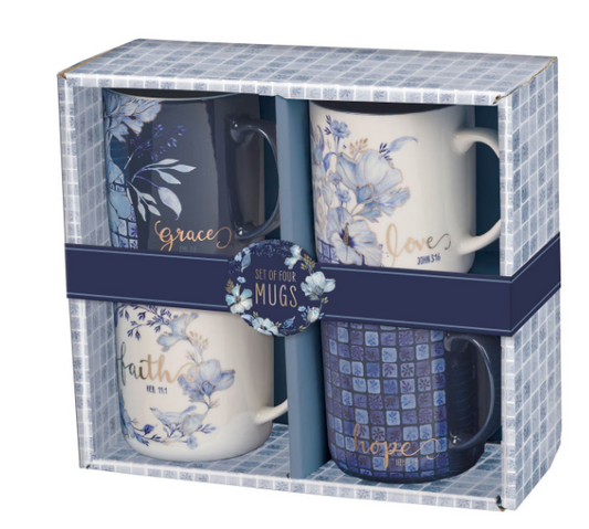 Juego de tazas Blue floral | Azul floral