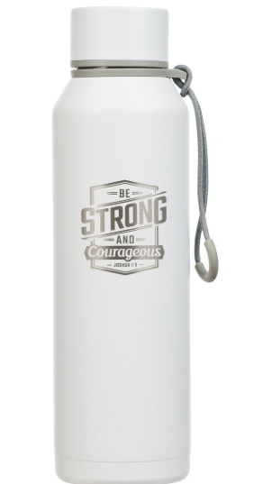 Botella para agua Strong and Courageous Joshua 1:9 | Fuerte y Valiente Josué 1:9