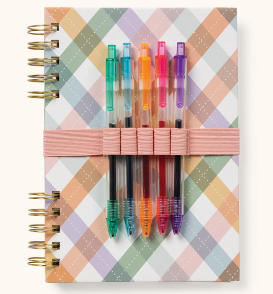 As If Argyle Harper Split-Spiral Notebook & Pen Set | Conjunto libreta y bolígrafo