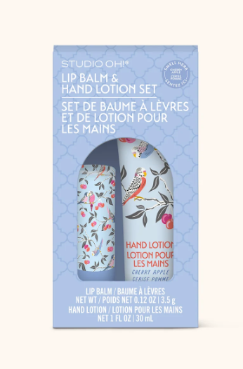 Birds in the Cherry Tree Lip Balm & Hand Lotion Set | Bálsamo Labial y Loción de Manos