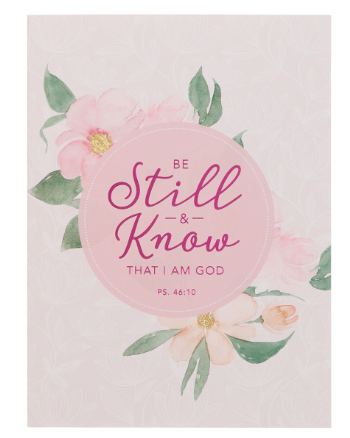 Be Still and Know Pink Floral Medium Notebook - Psalm 46:10"Quédate quieto y sabe"