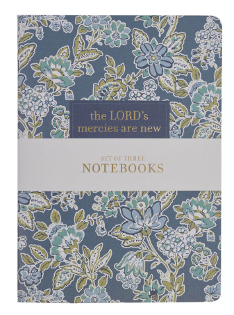 Morning Mercies Blue and Green Floral Notebook Set - Lamentations 3:22-23"Misericordias de la Mañana"