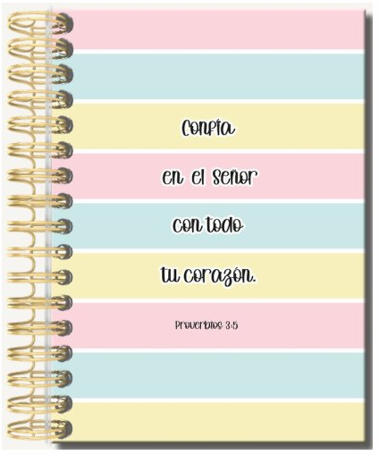 Libreta Espiral con Elástico: Confía en el Señor Proverbios 3:5