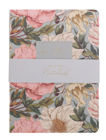 Strong and Courageous Delicate Pink Dahlia Notebook Set - Joshua 1:9"Fuerte y valiente"