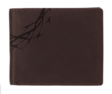 Crown of Thorns Espresso Brown Genuine Leather Wallet"Corona de espinas"