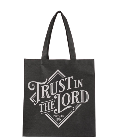 Bolsa Trust in the Lord Black Diamond Reusable Shopping Tote Bag - Proverbs 3:5