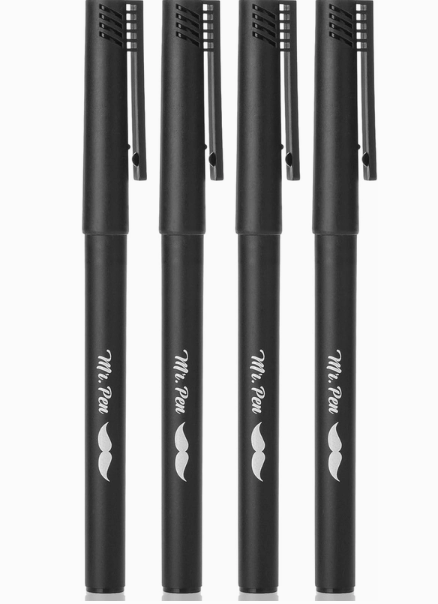 Mr. Pen Black Fineliner Pens 4-Pack, 0.5mm