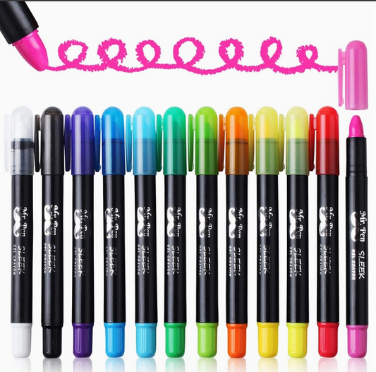 Mr. Pen Gel Crayons 12 Pack - Vibrant Colors