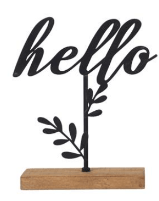 Pedestal sobremesa de metal y madera | Hello, Smile