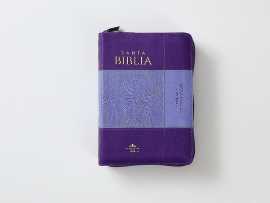 Biblia con Cierre Portátil 12 puntos RV1960, imit piel lila con índice