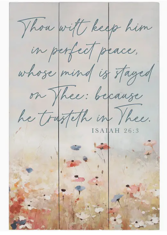 Cuadro Isaiah 26:3 Flowers - Rustic Pallets |Isaías 26:3 Flores - Rústicos