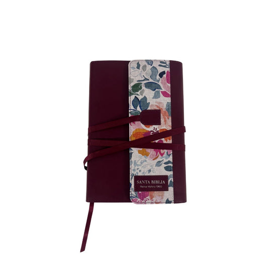 Biblia RVR60 con Índice - Letra Grande 12 | Vintage floral/rosa