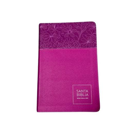 Biblia RVR60 con Índice - Letra Grande 12 | Bifloral rosa