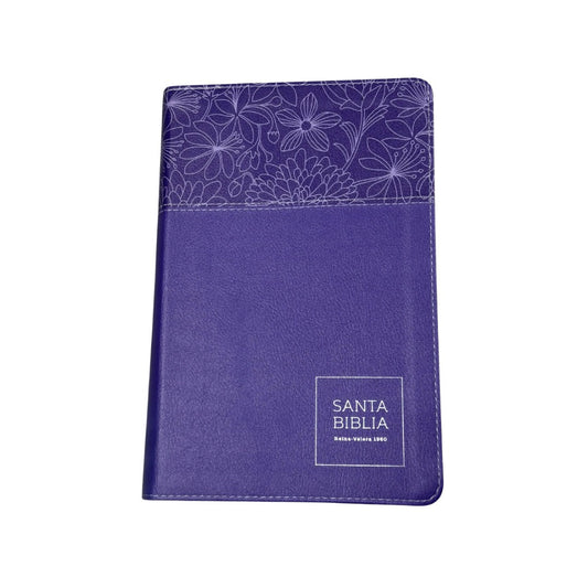 Biblia RVR60 con Índice - Letra Grande 12 | Bifloral lila