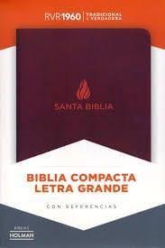 Biblia Compacta Letra Grande marrón, piel fabrica - Pura Vida Books