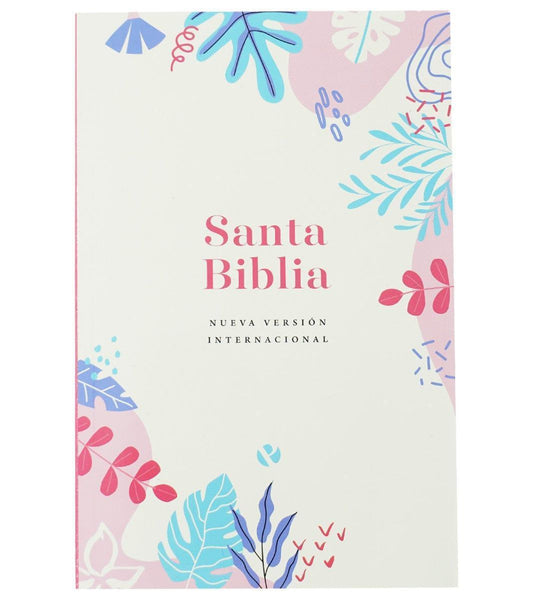 BIBLIA NVI ULTRAFINA -TAPA RUSTICA CREMA/FLORES - Pura Vida Books